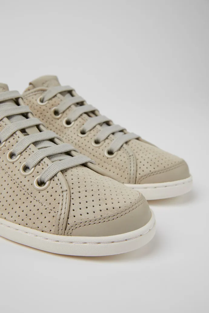 Uno Gray nubuck and leather sneakers for women