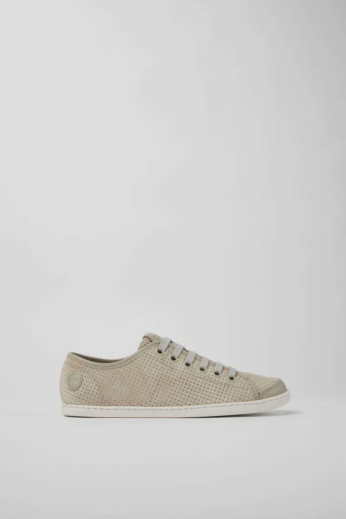 Uno Gray nubuck and leather sneakers for women