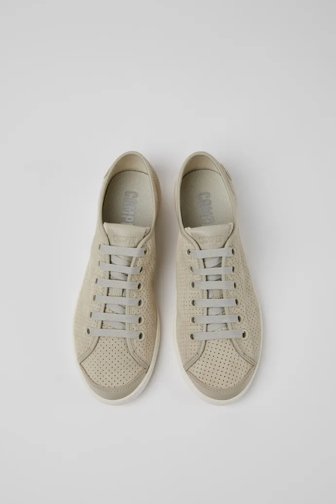 Uno Gray nubuck and leather sneakers for women