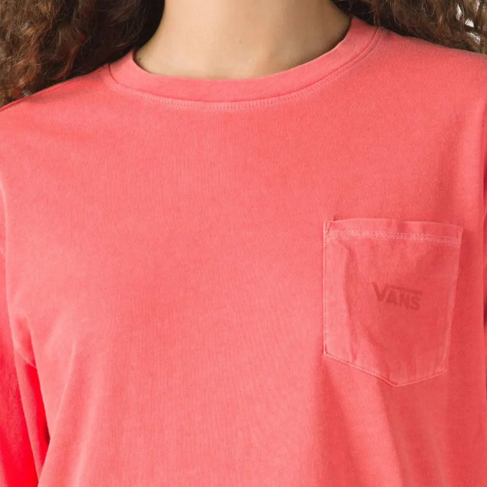 Vans Womens Pocket V T Shirt - Hot Coral