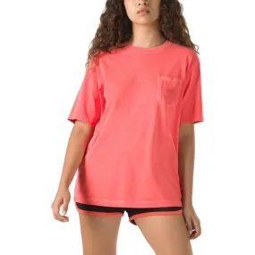 Vans Womens Pocket V T Shirt - Hot Coral