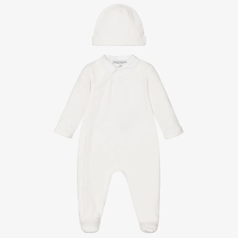 Velour Babygrow & Hat Gift Set