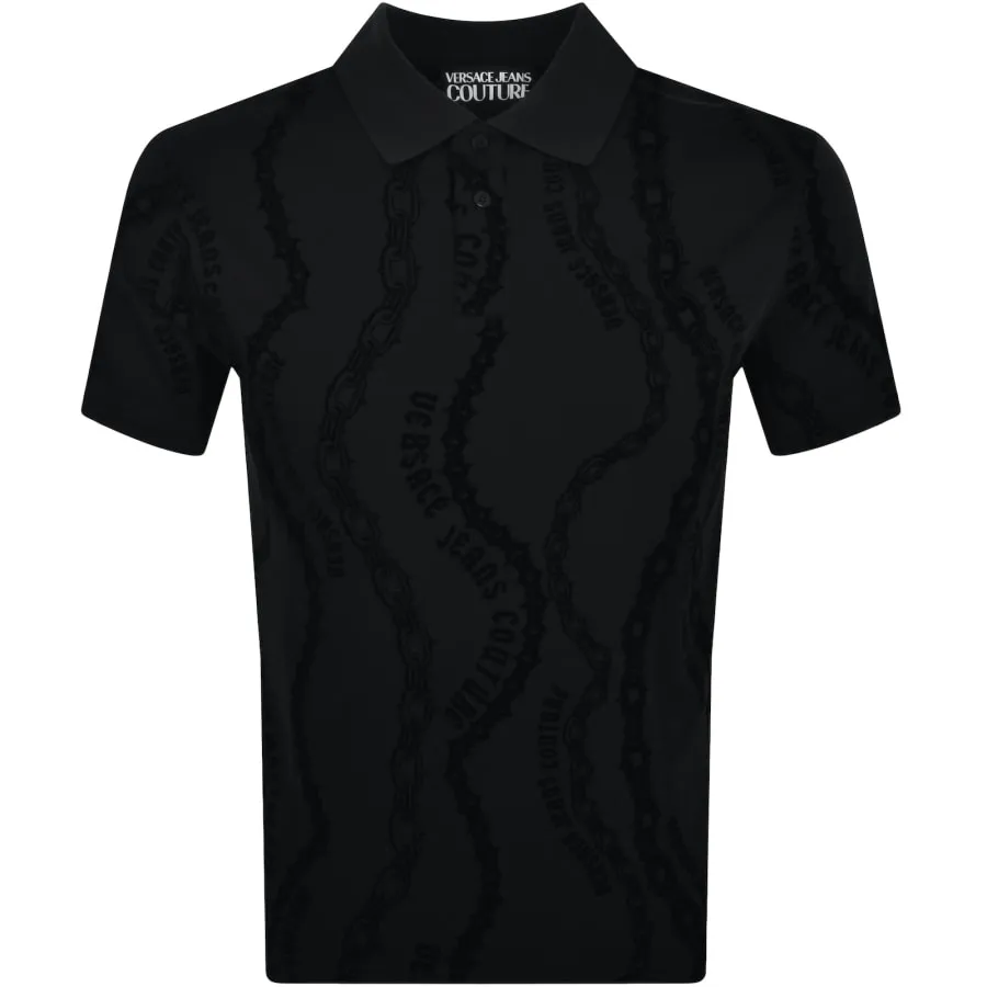 Versace Jeans Couture Chain Polo T Shirt Black