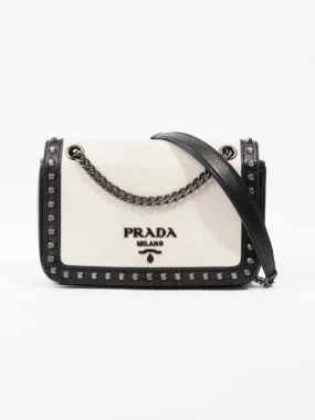 Vitello Studded Bag Black / White Calfskin Leather