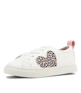 WALNUT Heart Mini Pink Cheetah Leather Sneakers