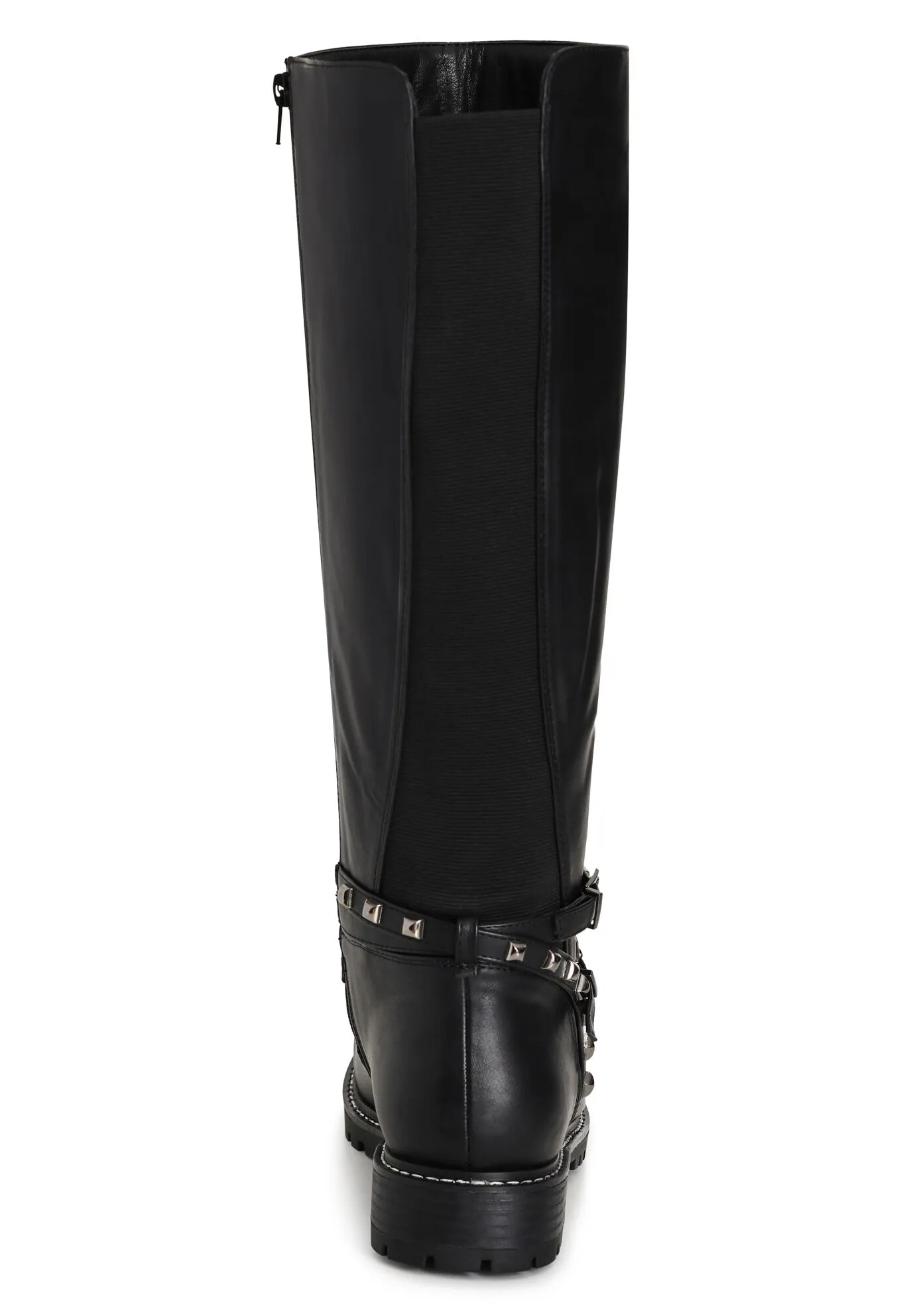 WIDE FIT Biker Knee Boot - black