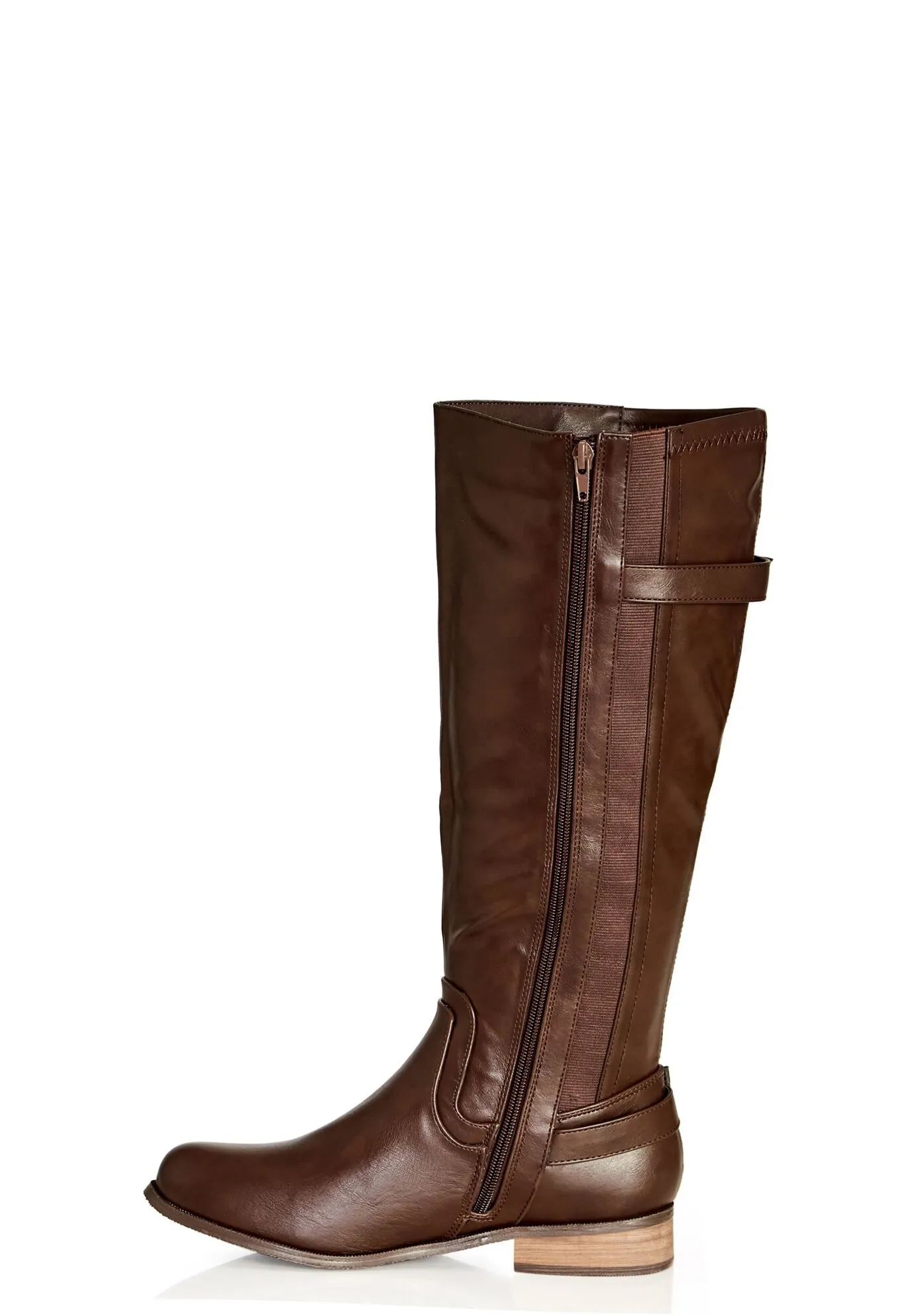 WIDE FIT Cilla Knee Boot - chocolate