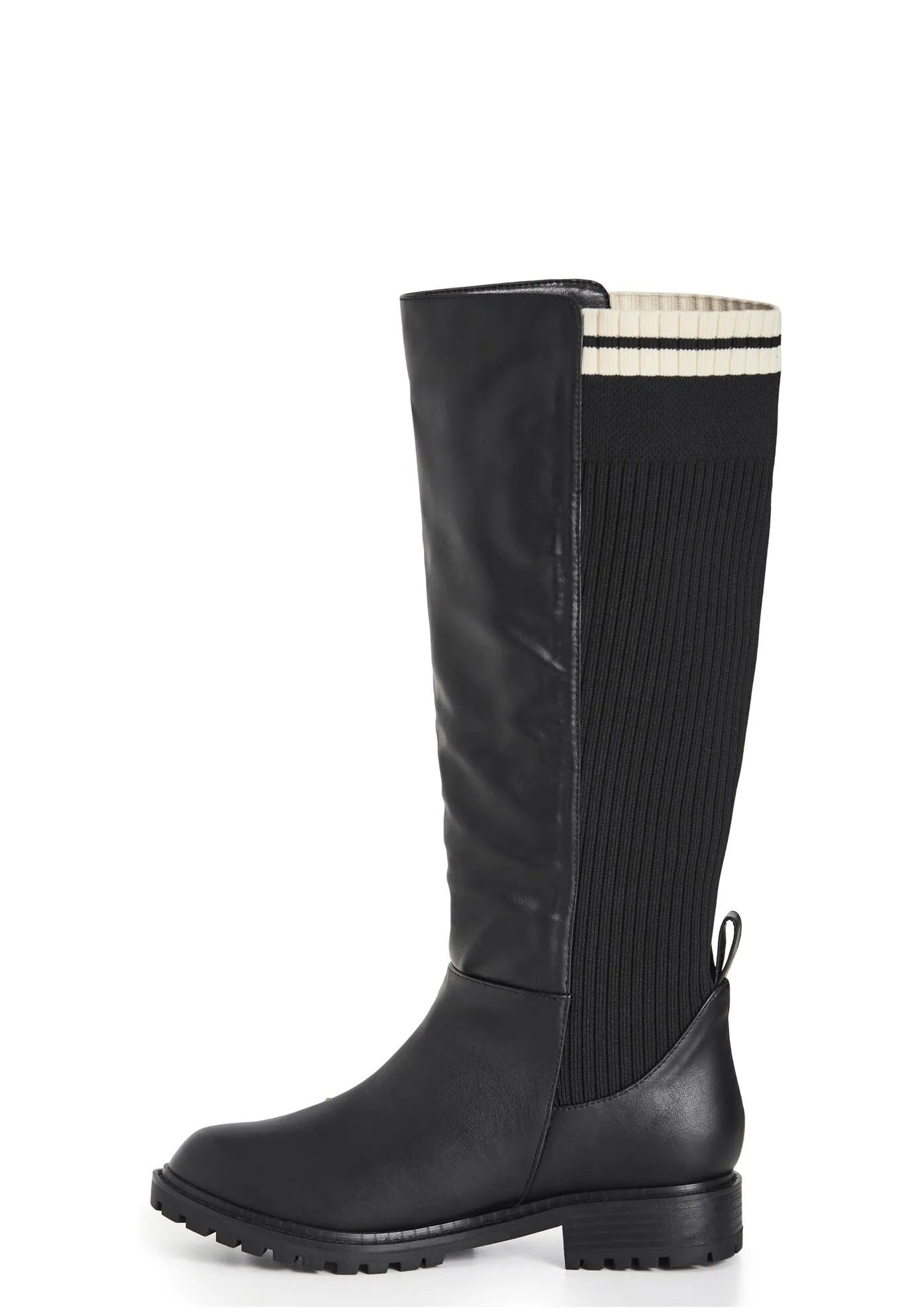 WIDE FIT Elise Knee Boot - black