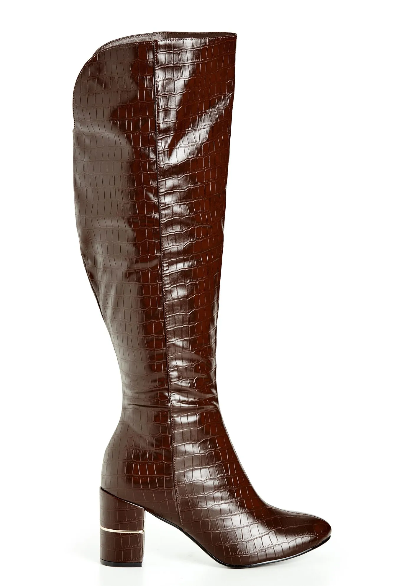 WIDE FIT Geordie Knee Boot - chocolate