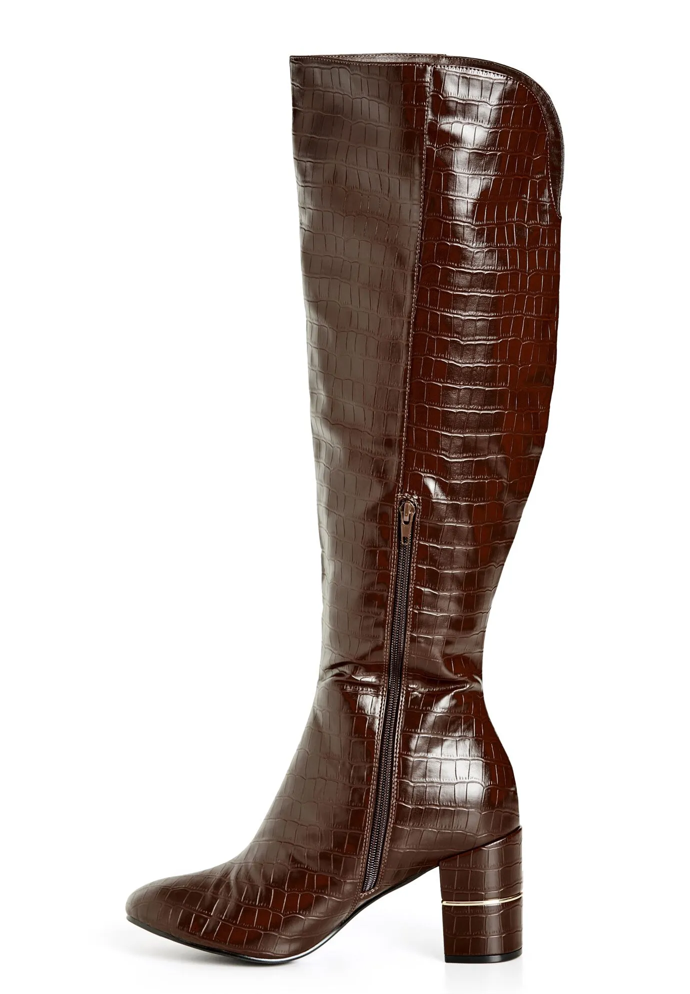 WIDE FIT Geordie Knee Boot - chocolate