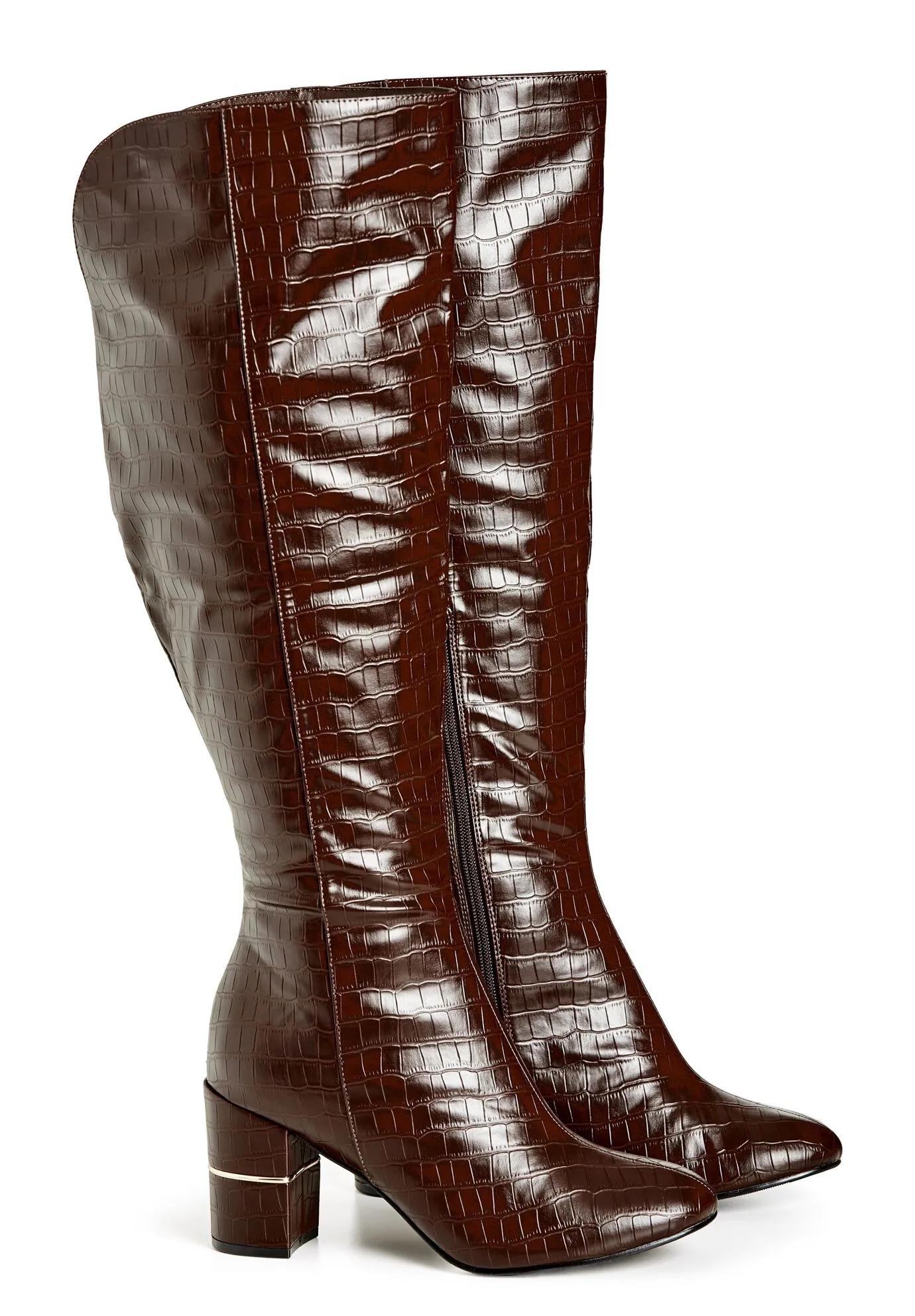 WIDE FIT Geordie Knee Boot - chocolate