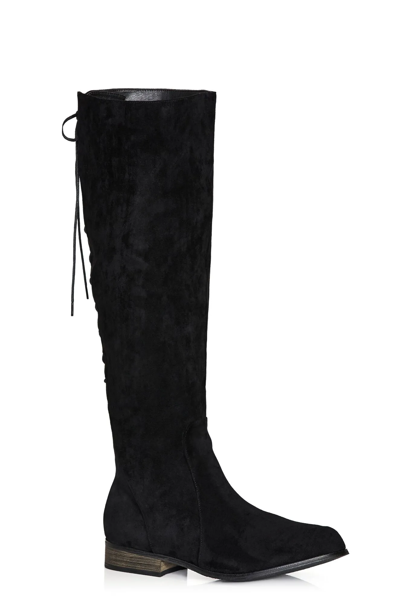 WIDE FIT Perry Flat Knee Boot - black