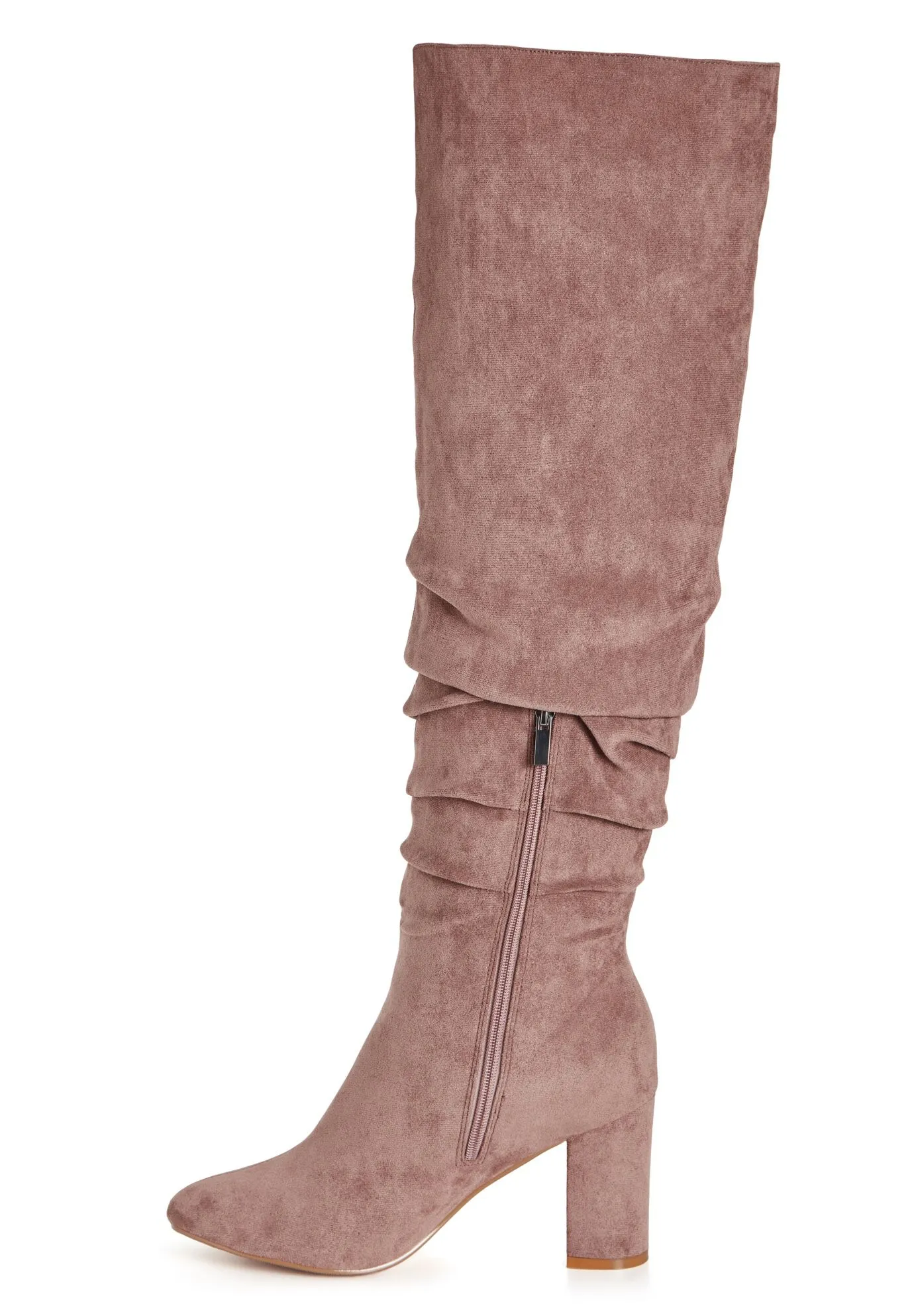 WIDE FIT Raquel Knee Boot - mushroom