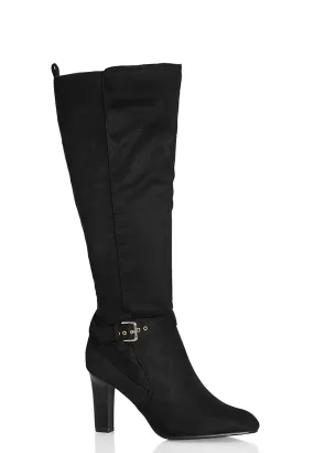 WIDE FIT Tara Knee Boot - black