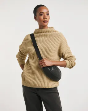 Wide Rib Funnel Neck Jumper