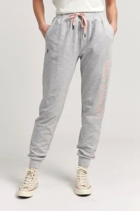 Womens Logo Joggers in Pearl Grey Marl