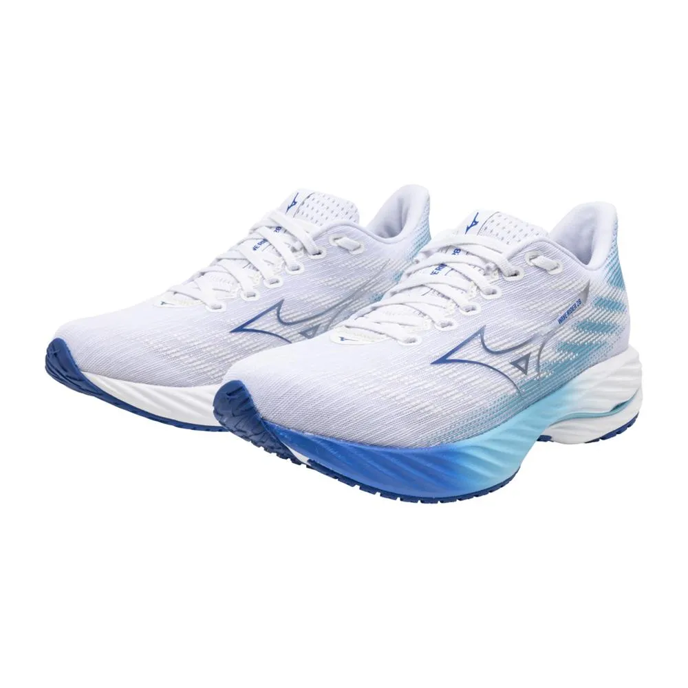 Women's Wave Rider 28 Running Shoe - White/ Mugen Blue - Regular (B)