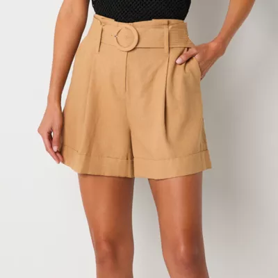 Worthington Womens Belted Short