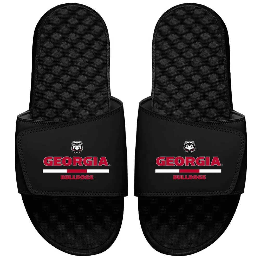 Youth ISlide Black Georgia Bulldogs Split Bar Slide Sandals