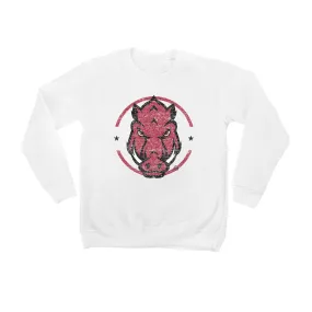 Youth White Arkansas Razorbacks End Zone Pullover Sweatshirt