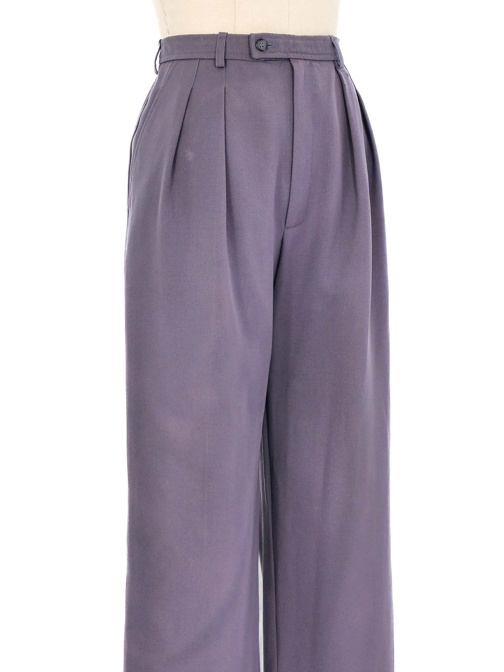 Yves Saint Laurent Gray Wide Leg Trousers