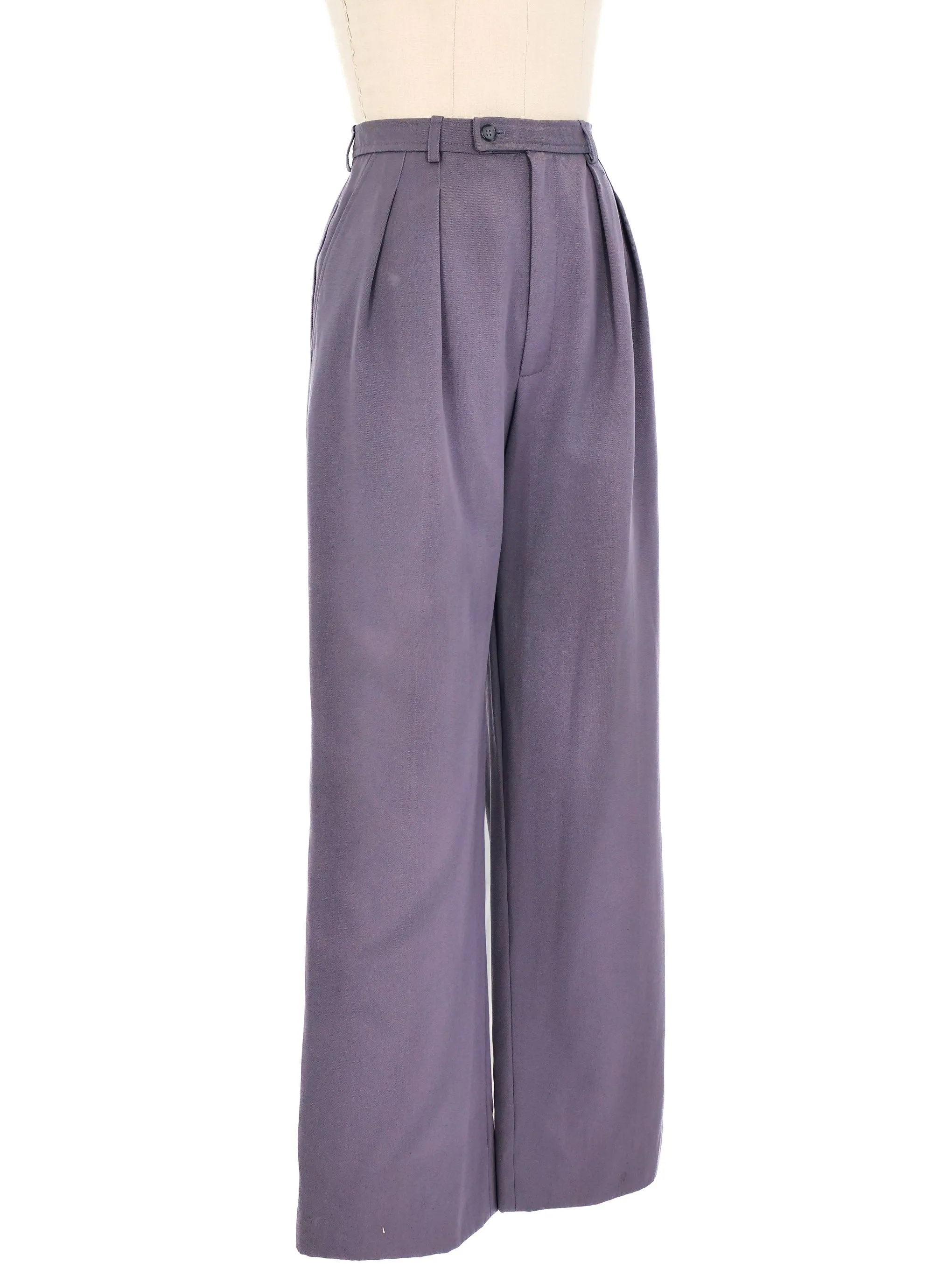 Yves Saint Laurent Gray Wide Leg Trousers