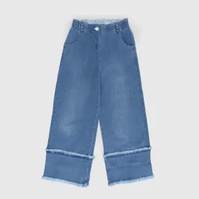 Zhoe & Tobiah Wide And Frayed Jeans For Girls