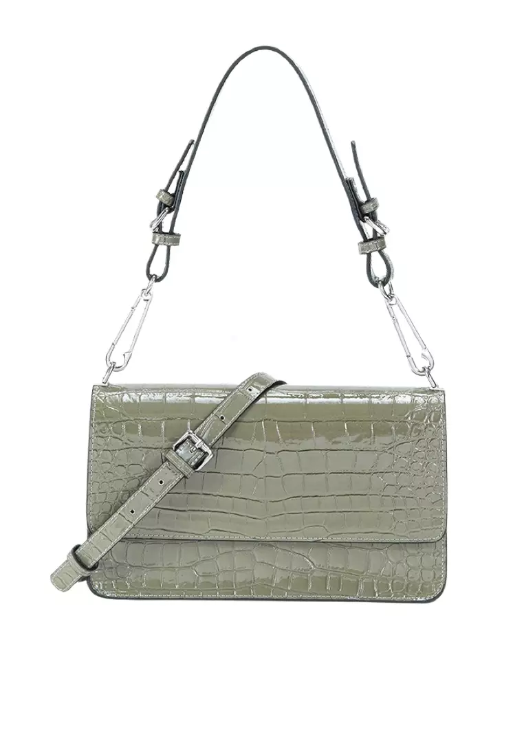 ZITIQUE Croc-effect grained leather rectangular bag